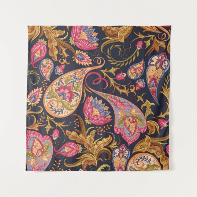 Ornate Paisley: Elegant Seamless Pattern. Tapestry (Front)