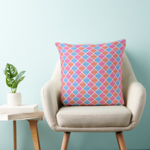 Ornate Patchwork Diamonds Pattern Cushion