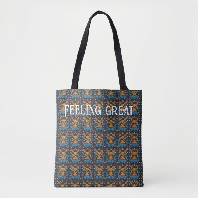 Ornate pattern Medieval style bag personalised (Front)