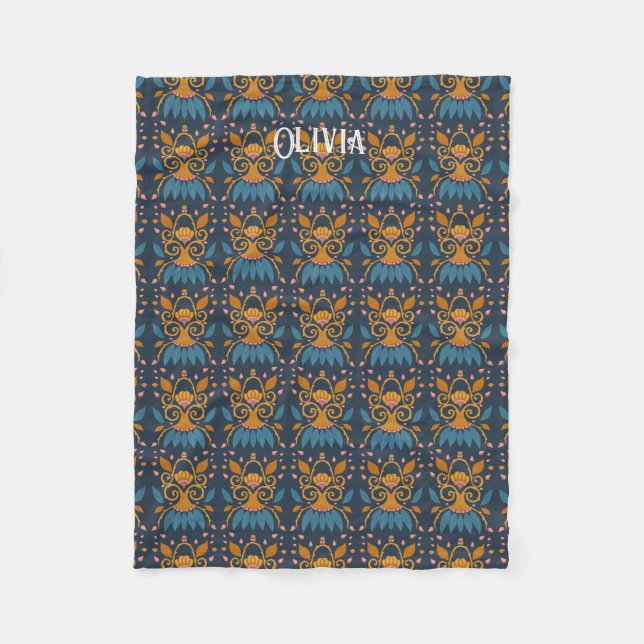 Ornate pattern Medieval style  Fleece Blanket (Front)