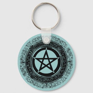 Ornate Pentacle Key Ring