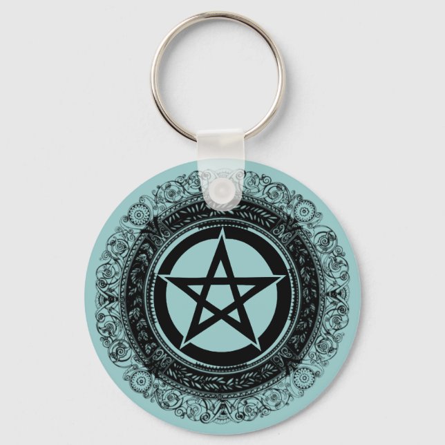 Ornate Pentacle Key Ring (Front)
