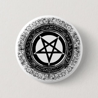 Ornate Pentagram 6 Cm Round Badge