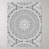 Ornate Petal Rings Colouring Page Pattern Design