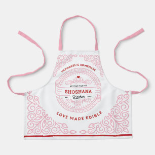 Ornate PINK Happiness is Homemade KIDS Baking Apron