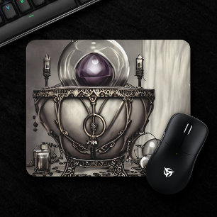 Ornate Purple Crystal Ball and Witchcraft Items Mouse Mat