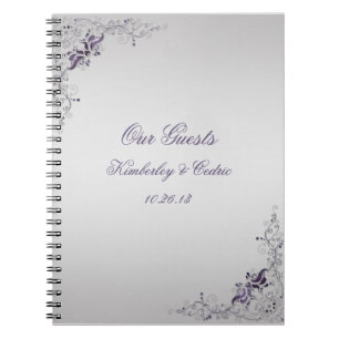 Ornate Purple Swirls Guest Book