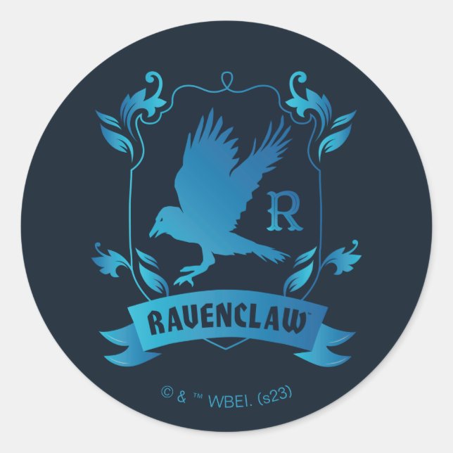 Ornate RAVENCLAW™ House Crest Classic Round Sticker (Front)