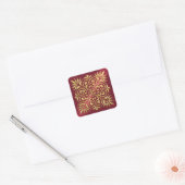 Ornate Red and Gold Embossed Look Sticker (Envelope)