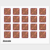 Ornate Red and Gold Embossed Look Sticker (Sheet)