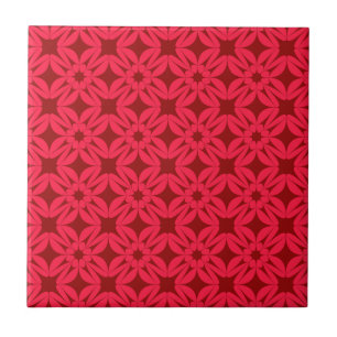 Ornate Red Geometric Pattern Tile