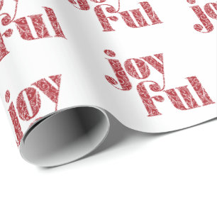 Ornate Red Joyful typography Wrapping Paper