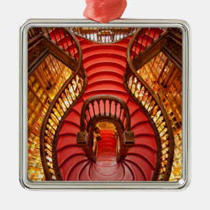 Ornate red stairway, Portugal Metal Tree Decoration