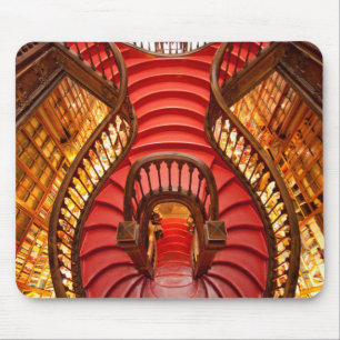 Ornate red stairway, Portugal Mouse Mat