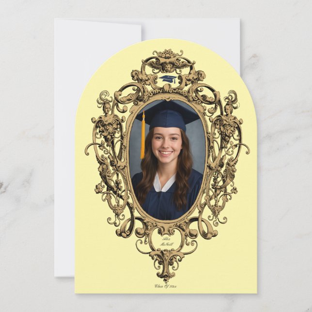 Ornate Rococo Cartouche Photo Template Graduation (Front)