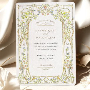 Ornate Romantic Vinework Arch Wedding Invitation