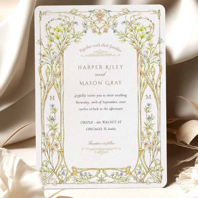 Ornate Romantic Vinework Arch Wedding Invitation (Creator Uploaded)
