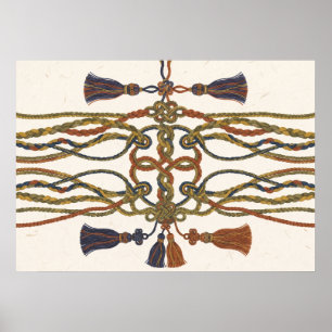 Ornate Rope Knots and Tassels Bohemian Poster
