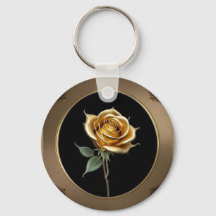 Ornate Rose Accent for Personal Keepsakes Key Ring