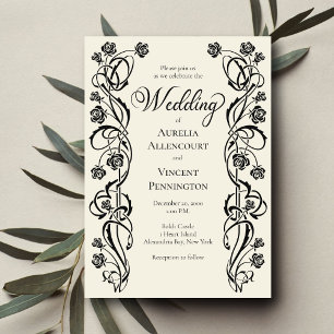 Ornate Roses Sword Wedding Invitation