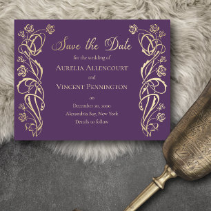 Ornate Roses Wedding Save The Date