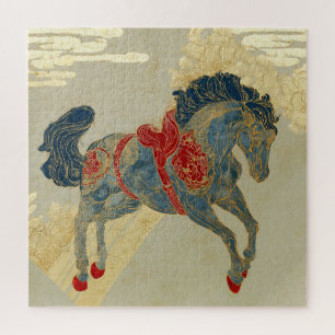 Ornate Royal Blue Horse Jigsaw Puzzle