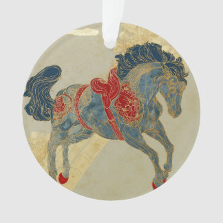 Ornate Royal Blue Horse  Ornament