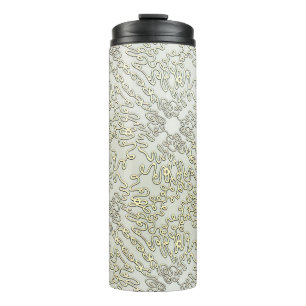 Ornate Scribble Pattern in Gold & Silver Thermal Tumbler