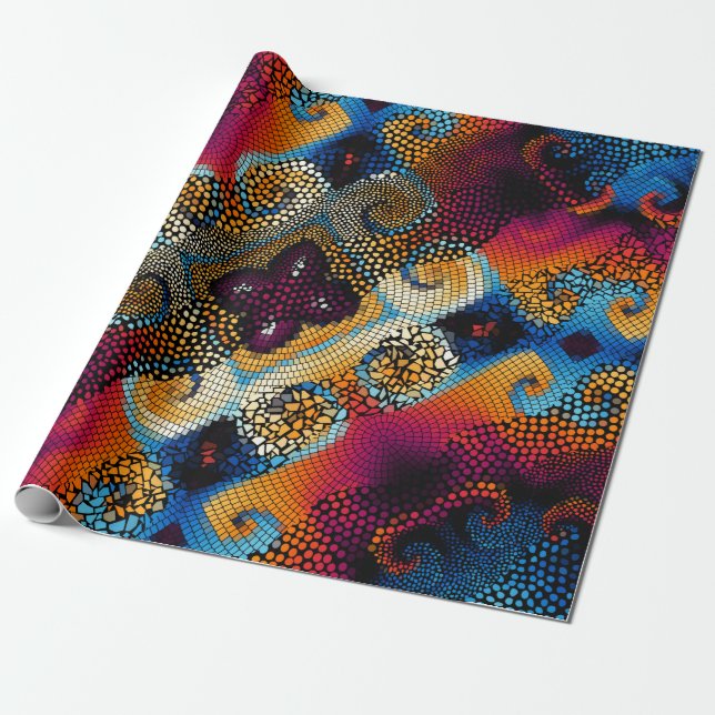 Ornate seamless texture background. Diagonal waves Wrapping Paper (Unrolled)