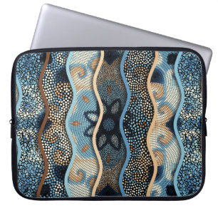 Ornate seamless texture background. Relief waves o Laptop Sleeve