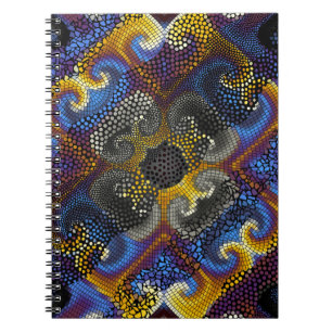 Ornate seamless texture background. Waves of ornam Notebook