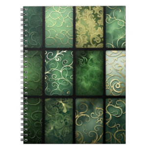 ORNATE SHADES OF GREEN IRISH CELTIC THEME NOTEBOOK