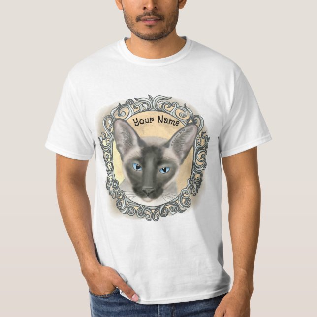 Ornate Siamese Cat  T-Shirt (Front)