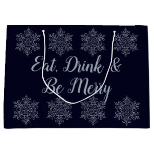 Ornate Silver Snowflake Large Gift Bag