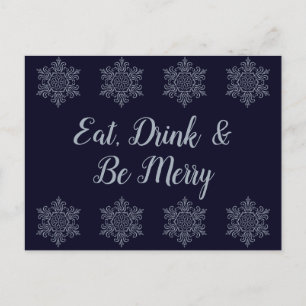 Ornate Silver Snowflake Postcard