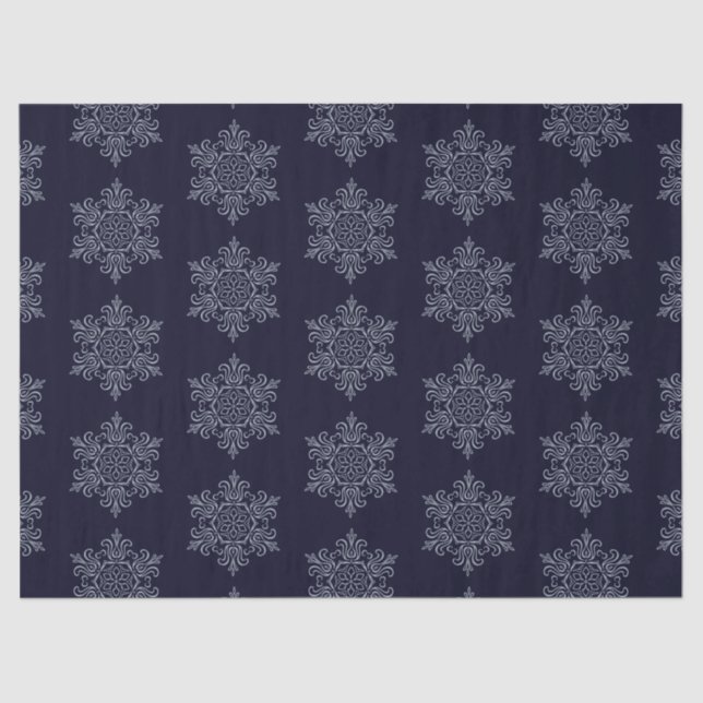 Ornate Silver Snowflake Tissue Paper (Front)