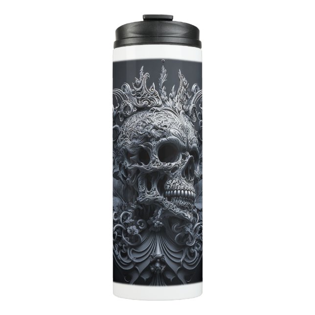 Ornate Skull Thermal Tumbler  (Front)