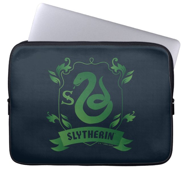 Ornate SLYTHERIN™ House Crest Laptop Sleeve (Front)