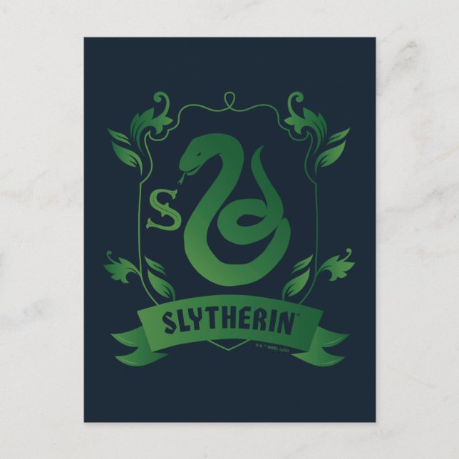 Ornate SLYTHERIN™ House Crest Postcard (Front)