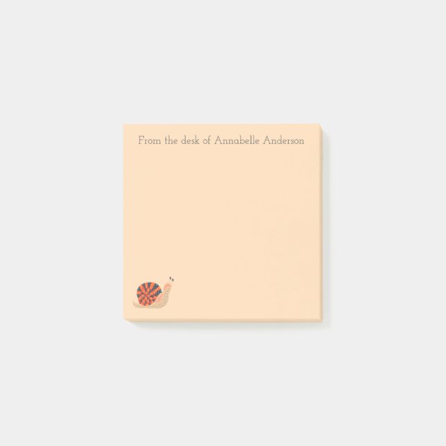 Ornate Snail Mail Personalise Post-it Notes (Front)