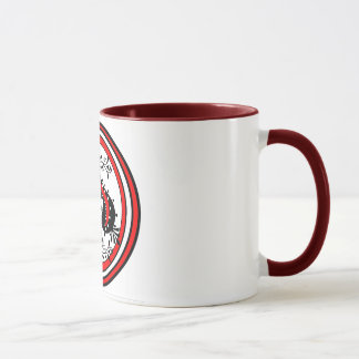 Ornate Spade Design White/Red/Black Mug