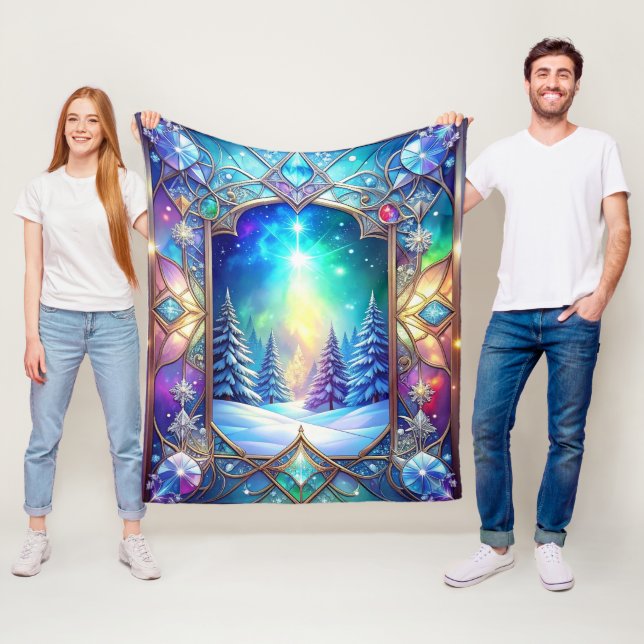 Ornate Stained Glass Fleece Blanket (In Situ)