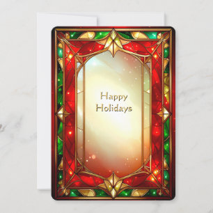 Ornate Stained Glass Frame Holiday Card