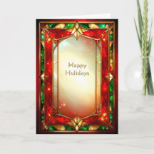 Ornate Stained Glass Frame Holiday