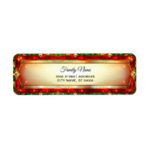 Ornate Stained Glass Frame Holiday Return Address