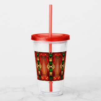 Ornate Stained Glass Holiday Acrylic Tumbler