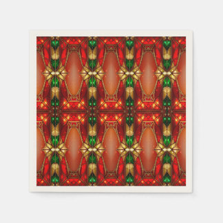 Ornate Stained Glass Holiday Napkin