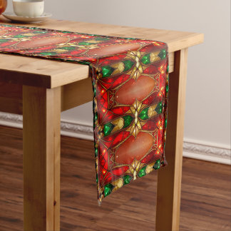 Ornate Stained Glass Holiday Table Runner