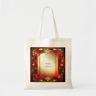 Ornate Stained Glass Holiday Tote Bag