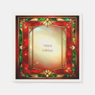 Ornate Stained Glass Pattern Holiday Napkin